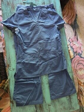 Womens Royal Blue Small Scrub Set